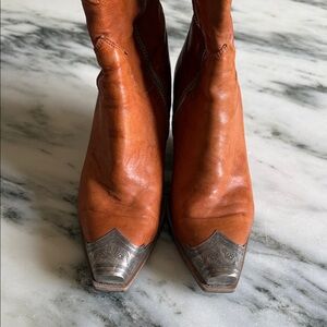 Free People Brown Heeled Western Boots